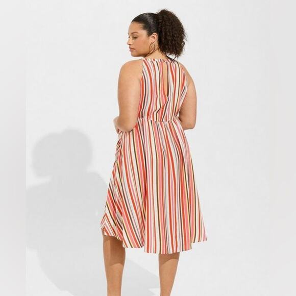 Torrid Striped midi Dress sleepless, colorful sun dress summer casual plus size - Picture 2 of 15
